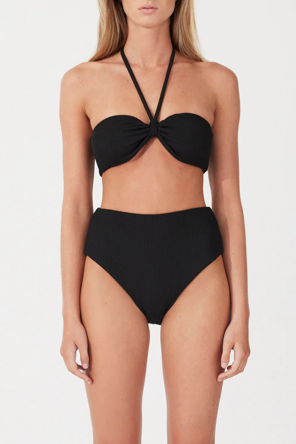 TEXTURED WAISTED FULL BRIEF | BLACK