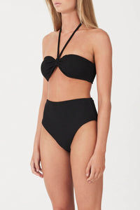 TEXTURED WAISTED FULL BRIEF | BLACK