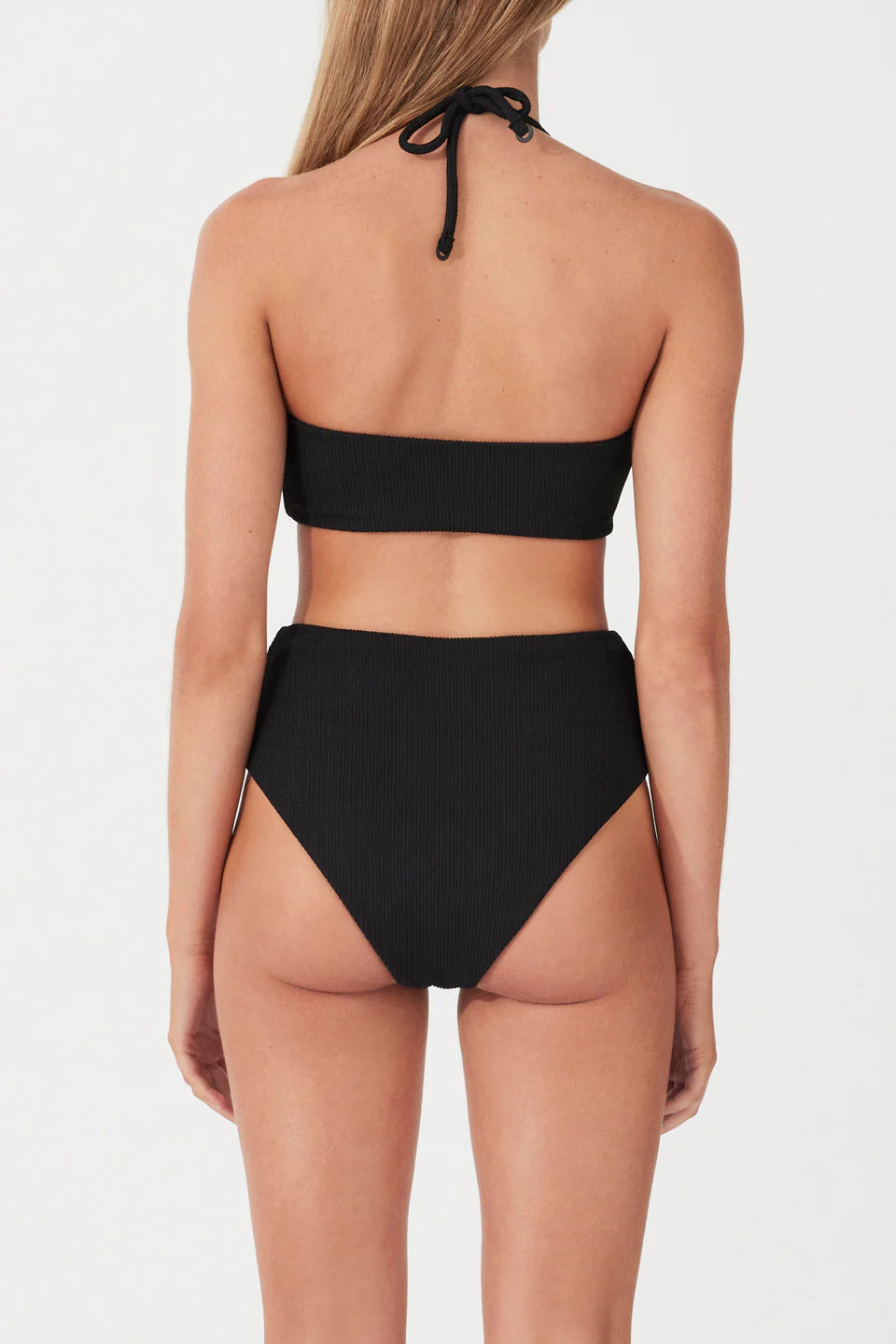 TEXTURED WAISTED FULL BRIEF | BLACK