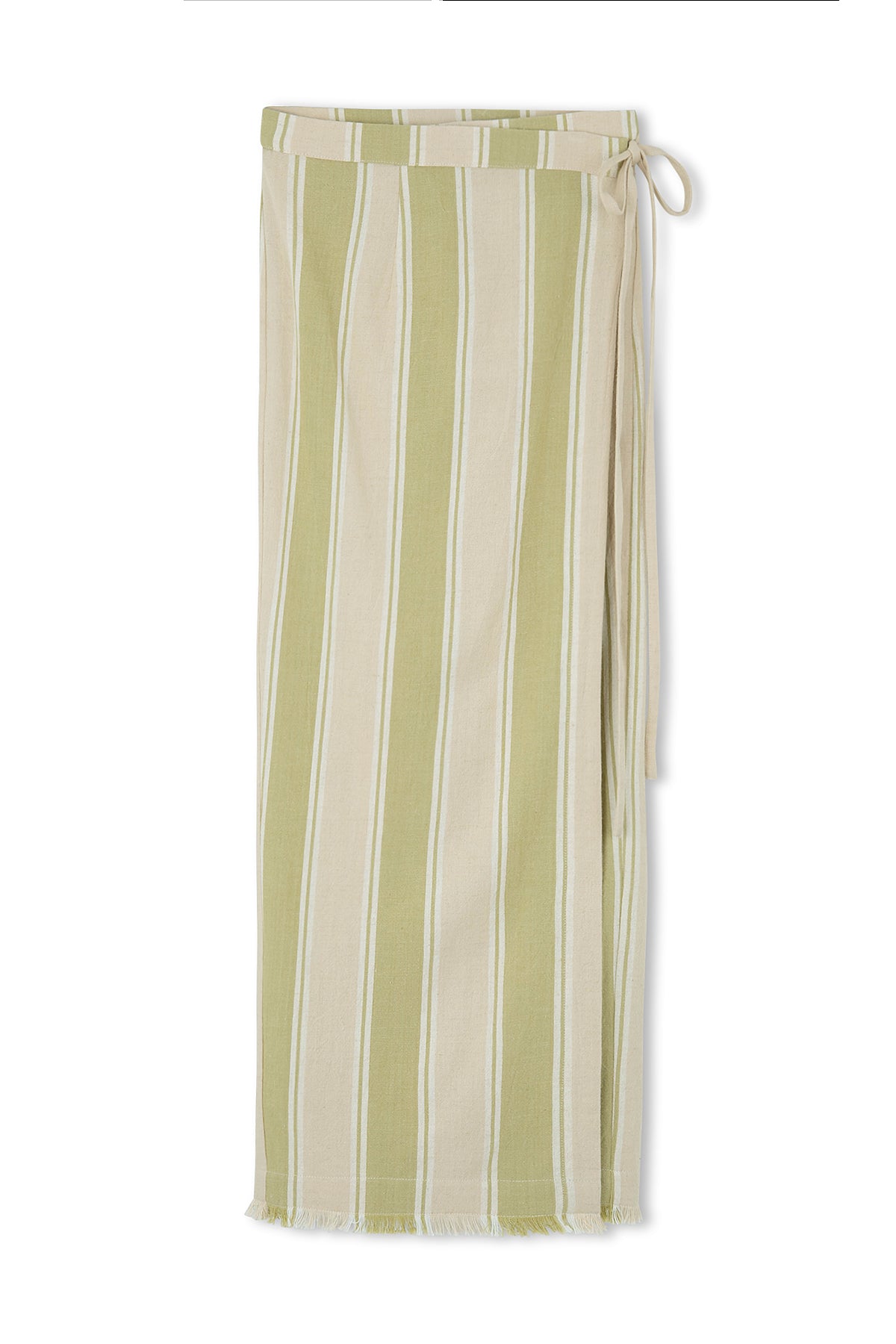 ORGANIC COTTON WRAP SKIRT | OLIVE STRIPE