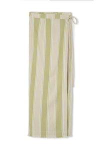 ORGANIC COTTON WRAP SKIRT | OLIVE STRIPE