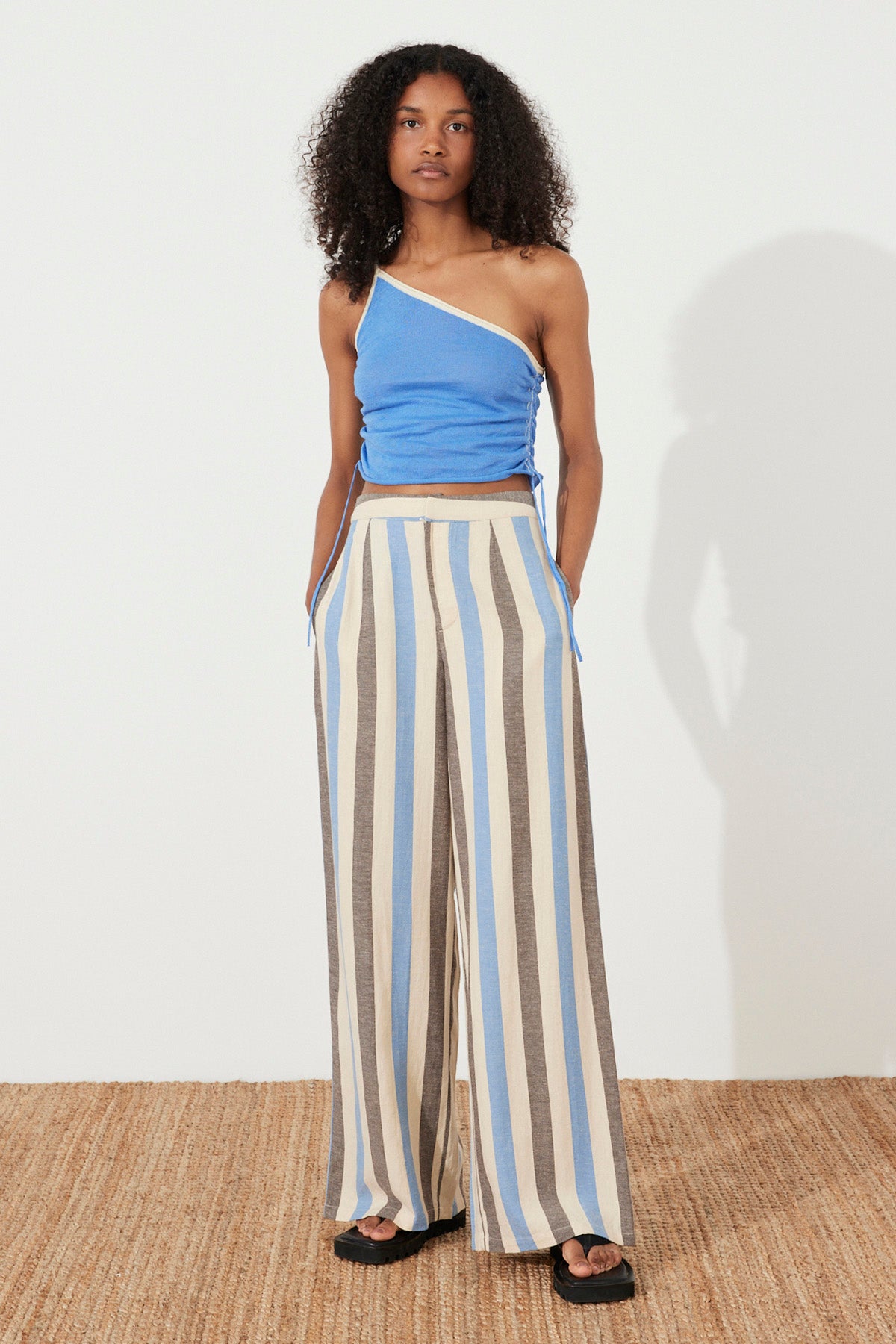 ORGANIC COTTON BLEND PANT | SKY STRIPE