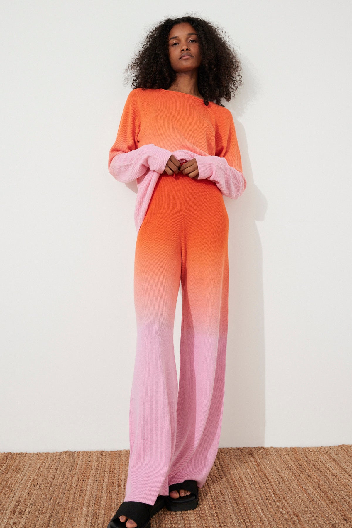 MERINO BLEND KNIT PANT | PINK OMBRE