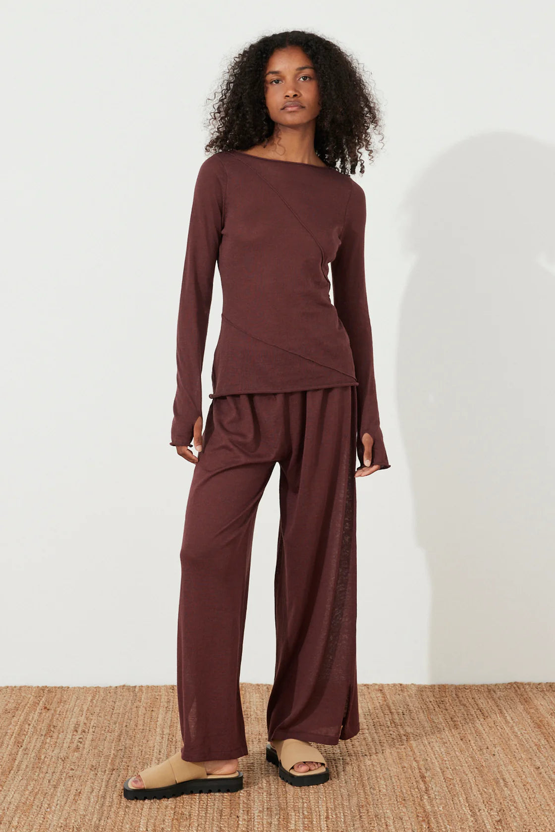 CURRANT PANELLED KNIT TOP | CURRANT