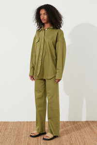 RECYCLED COTTON STRAIGHT LEG JEAN | KHAKI