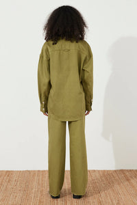 RECYCLED COTTON STRAIGHT LEG JEAN | KHAKI