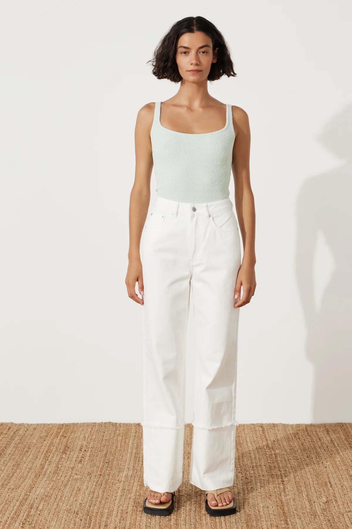 RECYCLED COTTON RELAXED STRAIGHT JEAN | WHITE