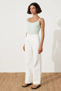 RECYCLED COTTON RELAXED STRAIGHT JEAN | WHITE