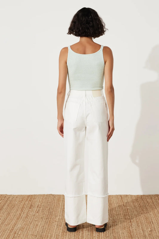 RECYCLED COTTON RELAXED STRAIGHT JEAN | WHITE