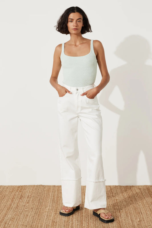 RECYCLED COTTON RELAXED STRAIGHT JEAN | WHITE