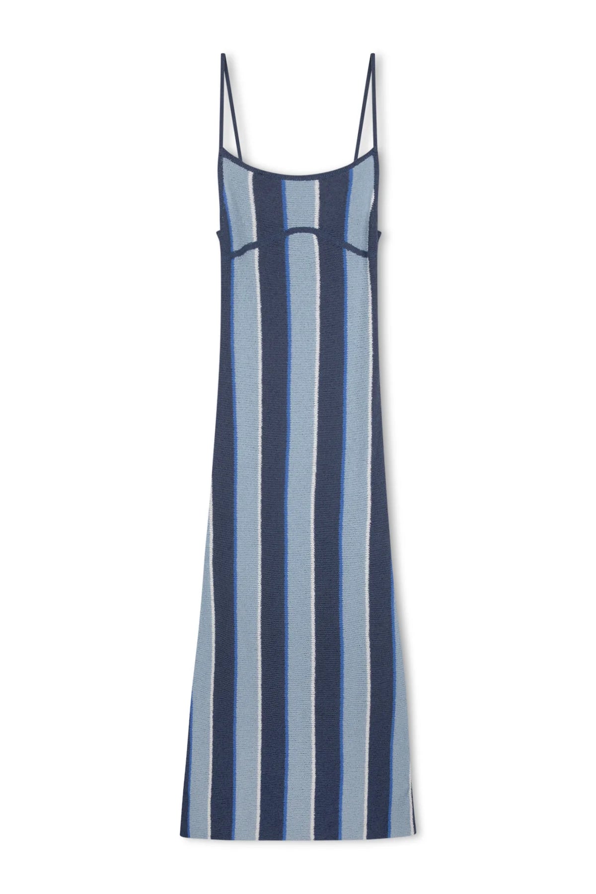 HORIZON STRIPE ORGANIC COTTON BLEND KNIT DRESS