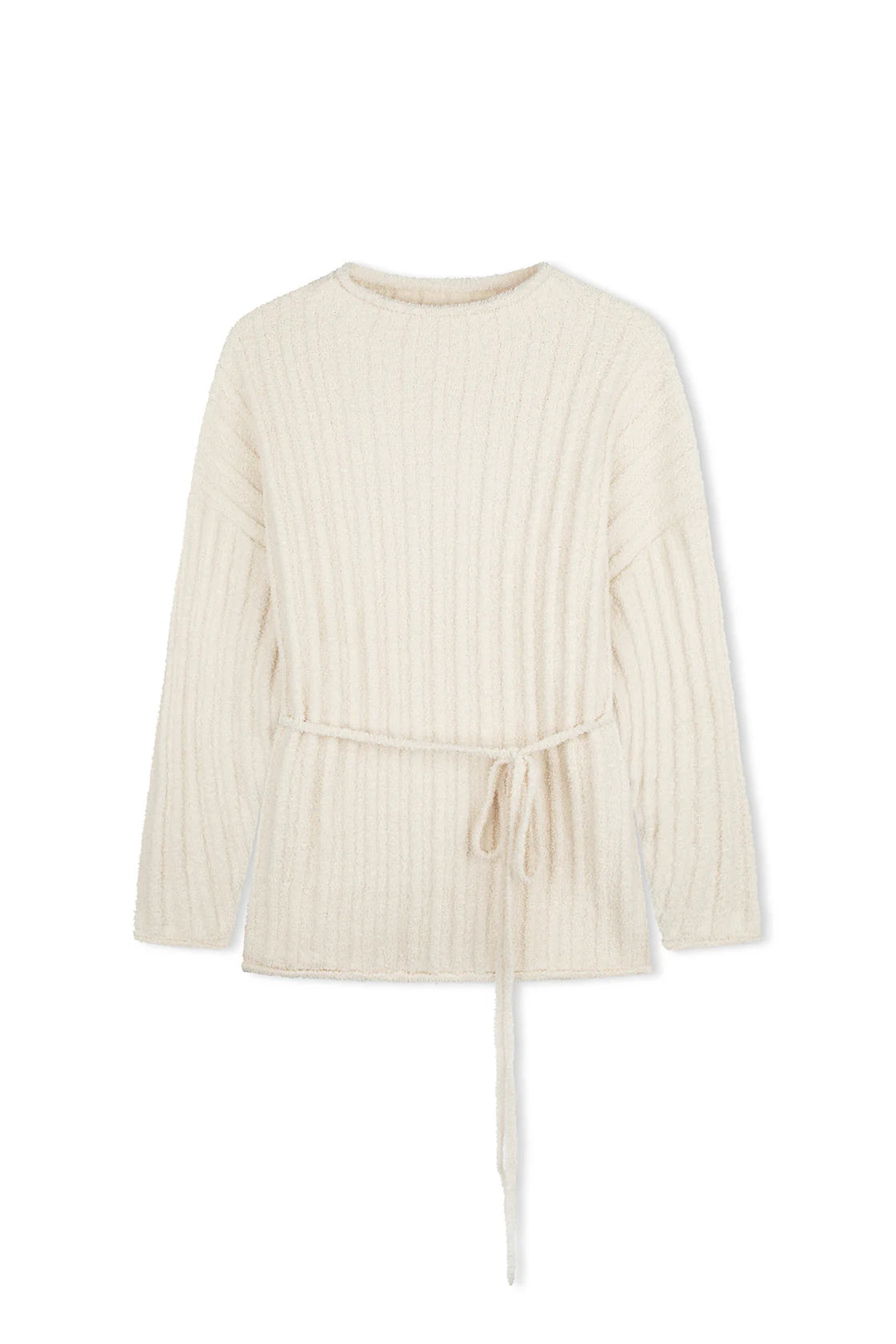 Textured Stripe Knit Tunic Jumper | Coconut