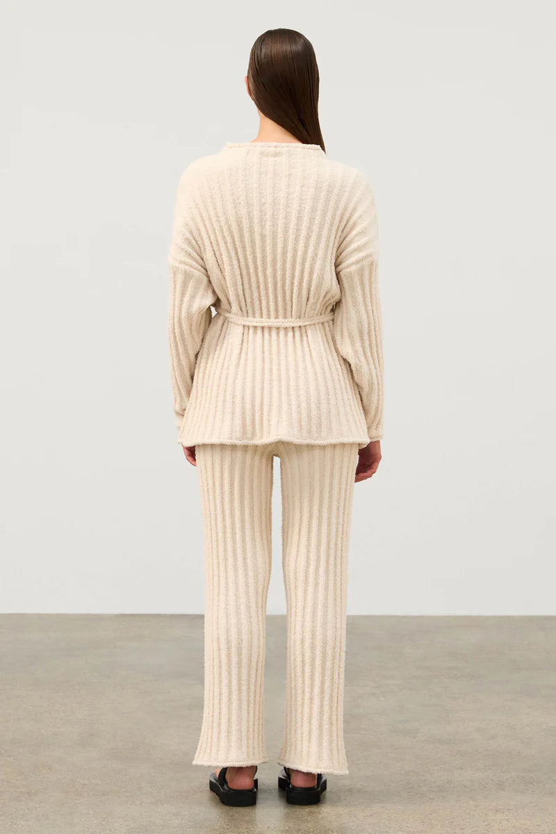 Textured Stripe Knit Tunic Jumper | Coconut