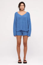 TEXTURED KNIT SHORT | OCEAN BLUE SOLID