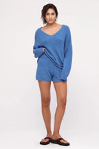 TEXTURED KNIT SHORT | OCEAN BLUE SOLID