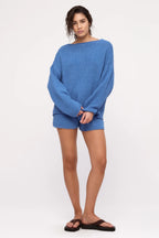 TEXTURED KNIT JUMPER | OCEAN BLUE SOLID