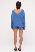 TEXTURED KNIT JUMPER | OCEAN BLUE SOLID