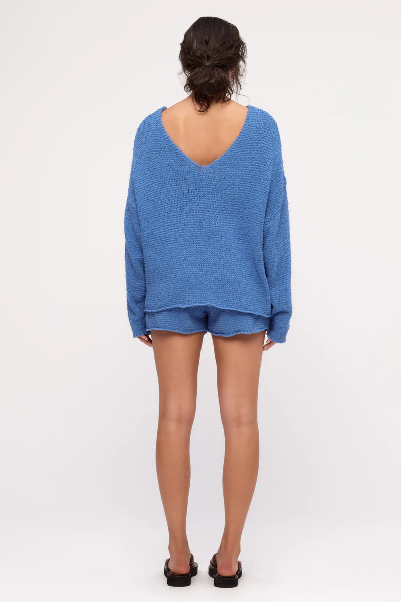 TEXTURED KNIT JUMPER | OCEAN BLUE SOLID