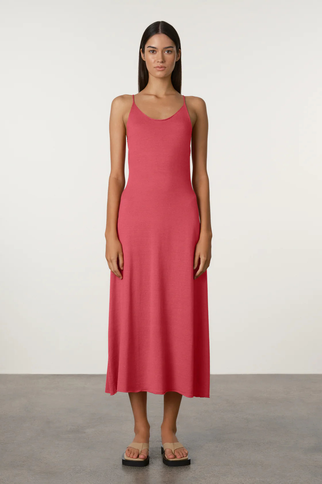KNIT TIE DRESS | BERRY COTTON BLEND
