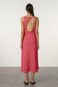 KNIT TIE DRESS | BERRY COTTON BLEND