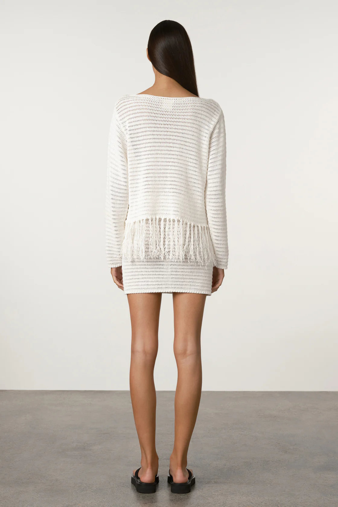 CROCHET KNIT SKIRT | WHITE