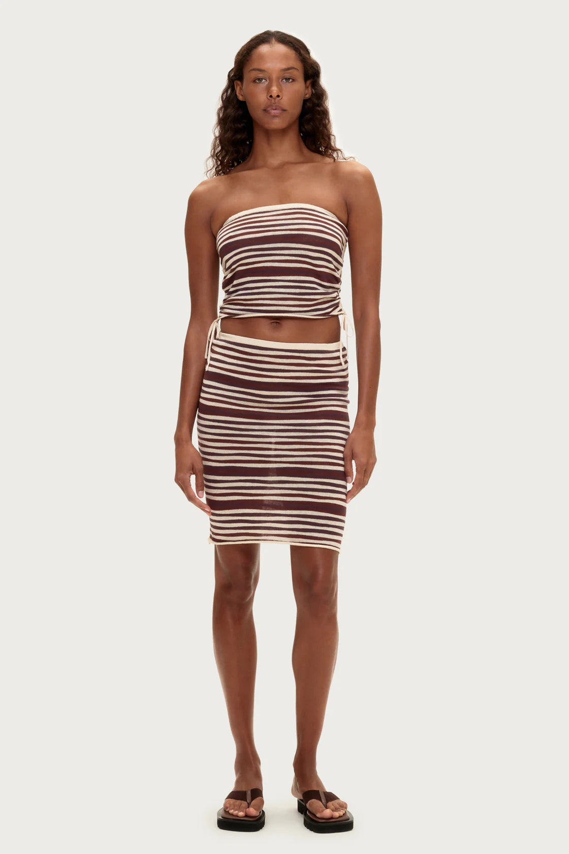 KNIT SKIRT | CHOCOLATE STRIPE