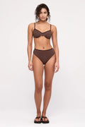 Zulu & Zephyr Waisted Full Brief Brown Stripe