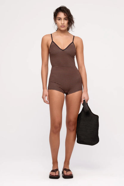 Zulu & Zephyr Bodysuit Brown Stripe