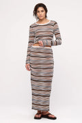 KNIT SKIRT | BLACK STRIPE PRINT