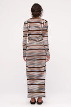 KNIT SKIRT | BLACK STRIPE PRINT