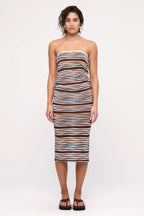 KNIT SKIRT | BLACK STRIPE PRINT