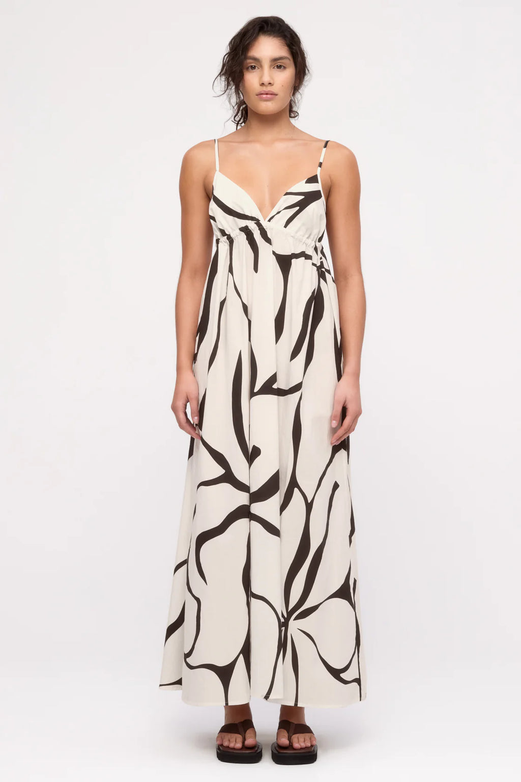 COTTON DRESS | CREAM FLOWER PRINT