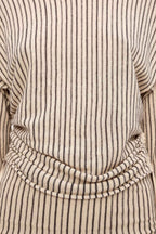 Zulu & Zephyr Natural Pin Stripe Semi Sheer Knit Top