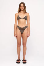 Zulu & Zephyr Towelling Curve Brief Tan Stripe