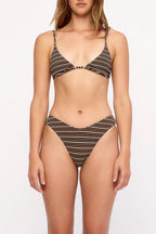 Zulu & Zephyr Towelling Triangle Top Tan Stripe