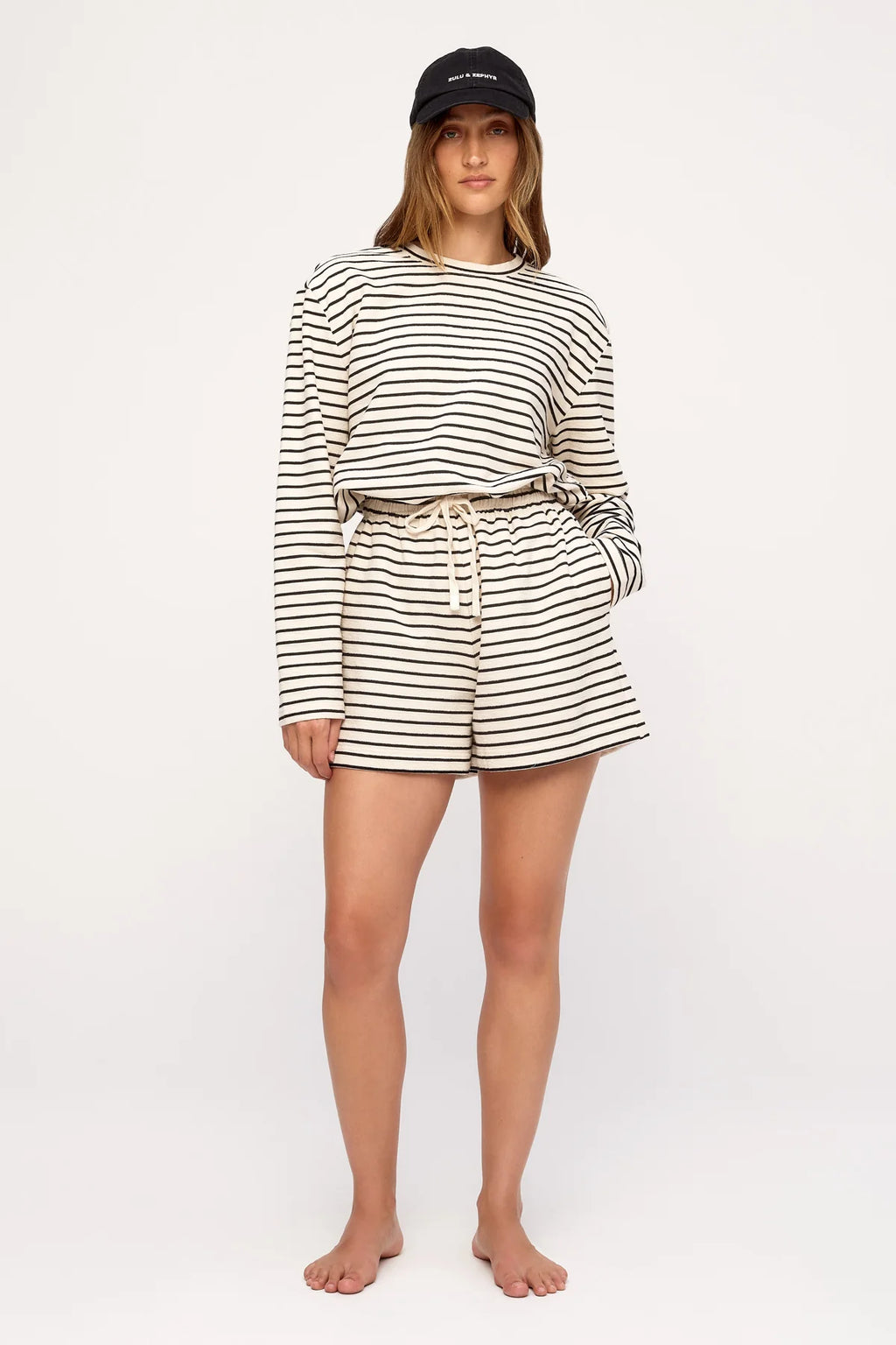 Zulu & Zephyr Jersey Sport Short Black Stripe