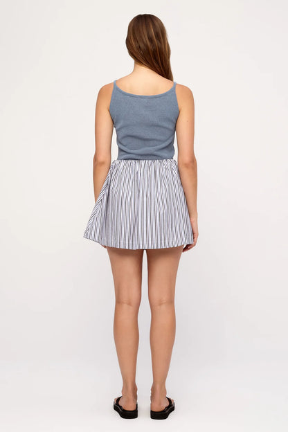 Zulu & Zephyr Blue Pin Stripe Poplin Mini Skirt