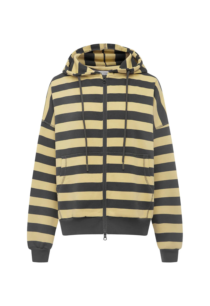 Olga Joan Zip Hoodie Limone Stripe