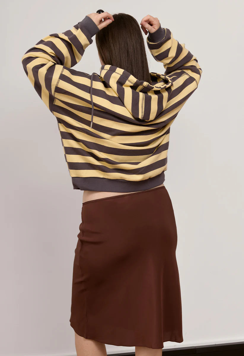 Olga Joan Zip Hoodie Limone Stripe