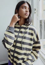 Olga Joan Zip Hoodie Limone Stripe