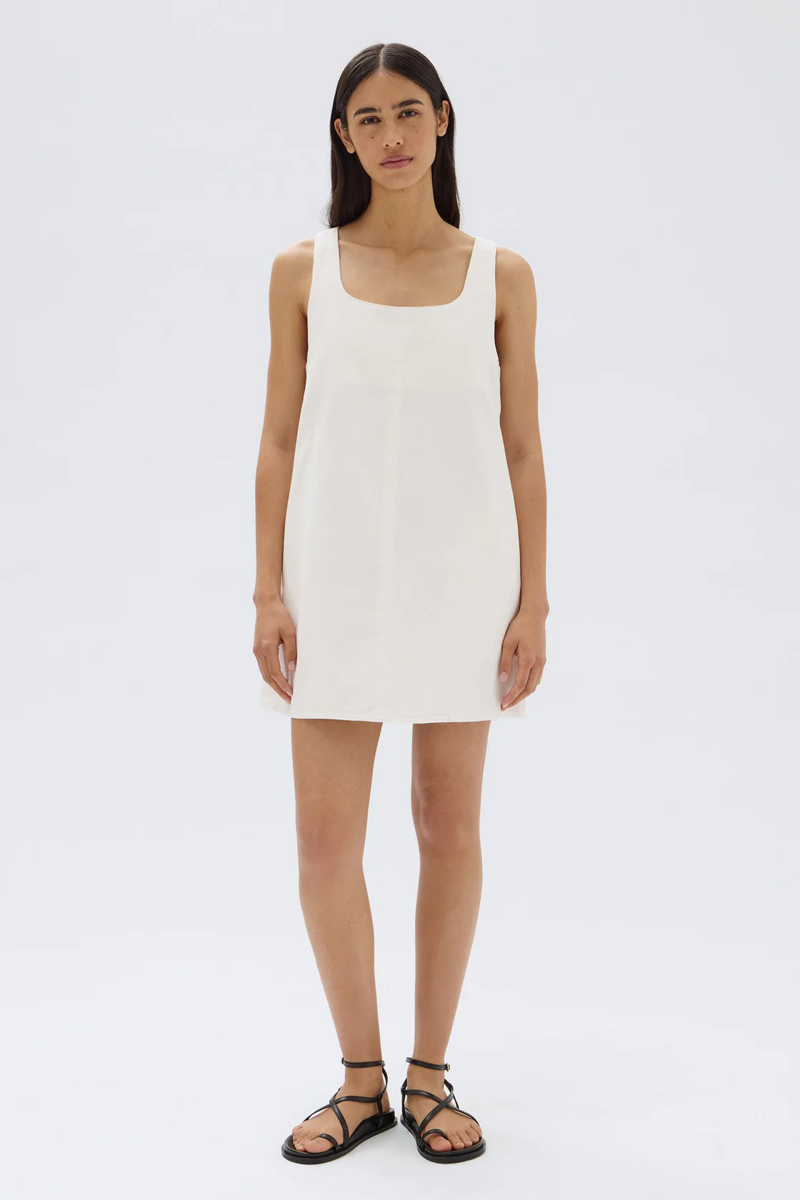 ZOEY TWILL MINI DRESS | CREAM