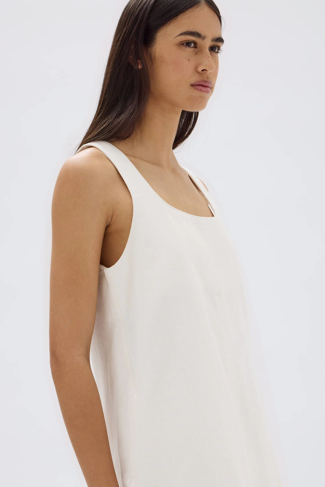 ZOEY TWILL MINI DRESS | CREAM