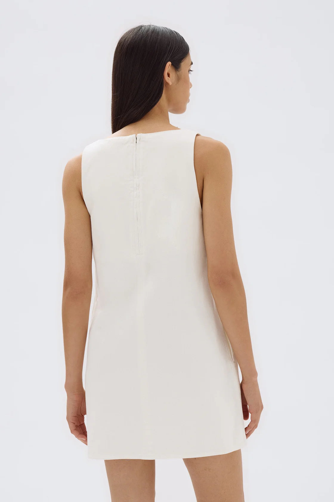 ZOEY TWILL MINI DRESS | CREAM