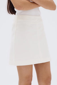 ZOE TWILL MINI SKIRT | CREAM