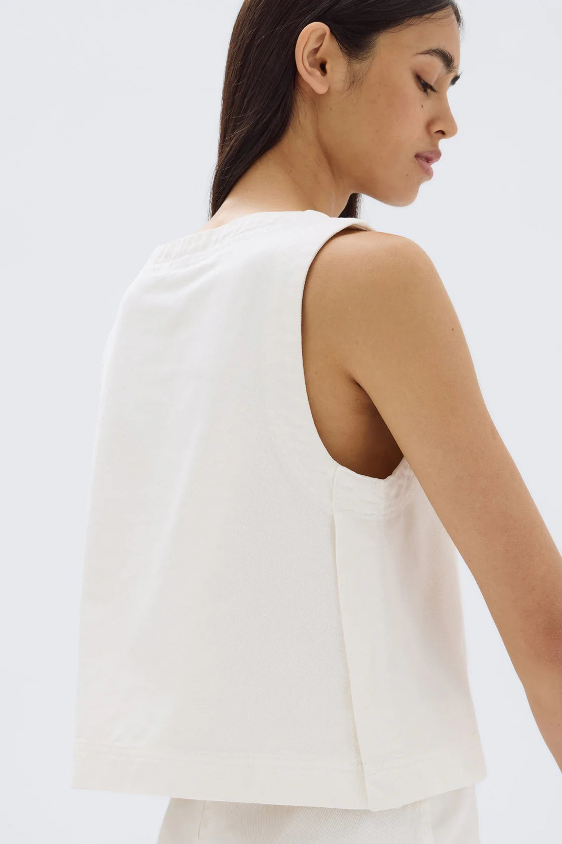 ZOEY TWILL TOP | CREAM