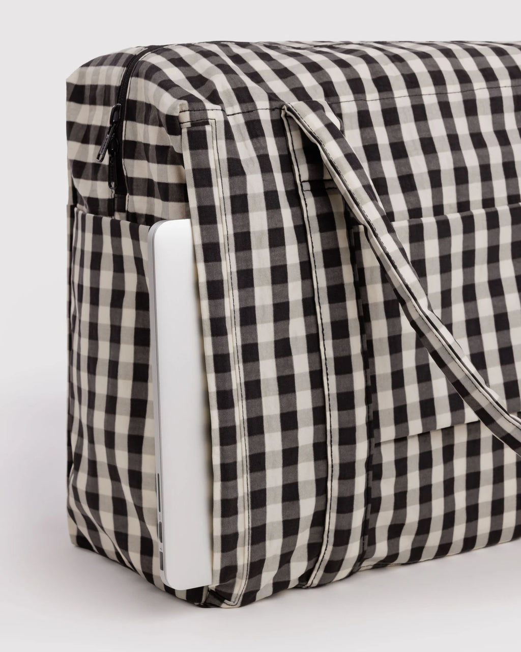 Baggu Cloud Carry On Black and Cream Gingham