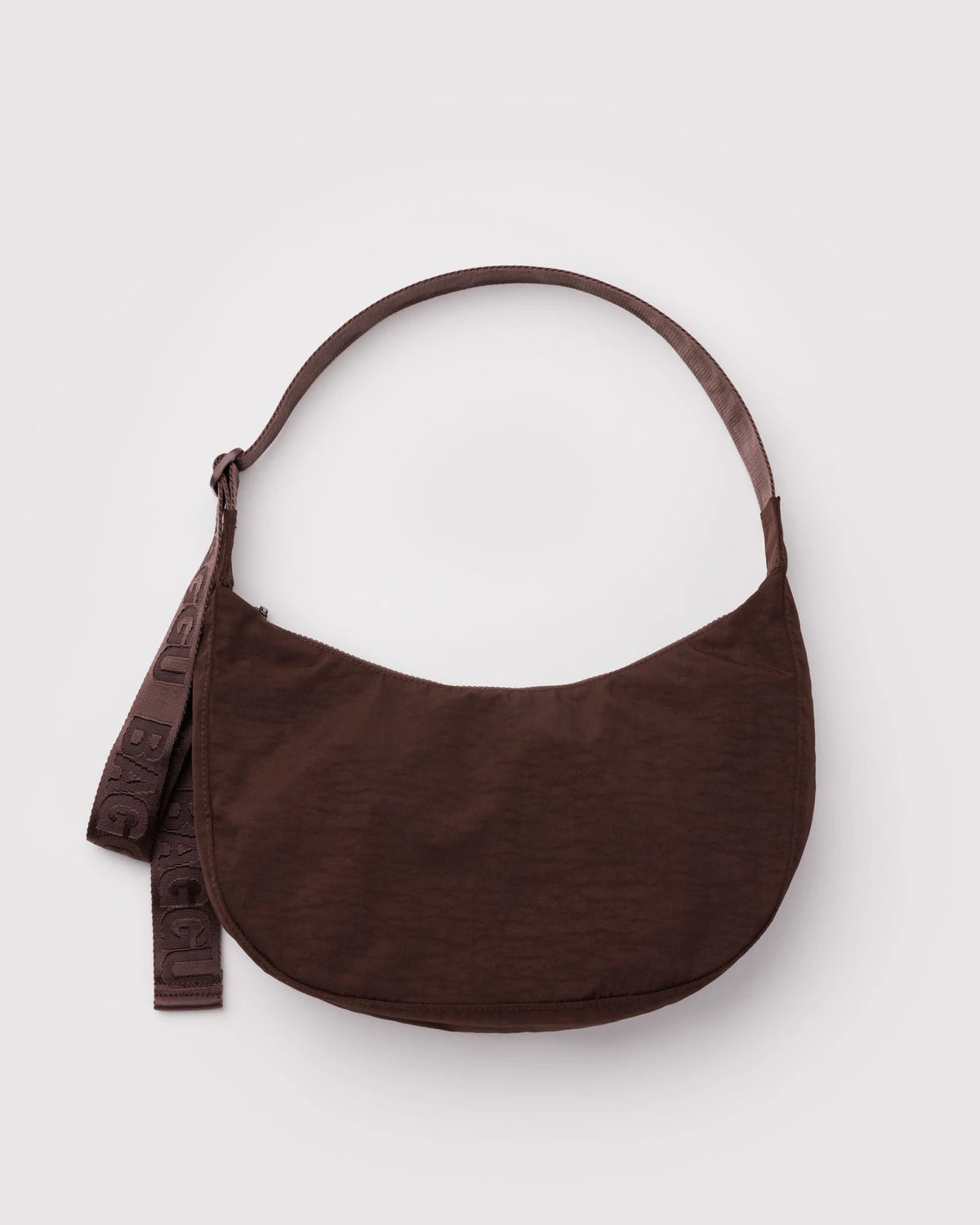 MEDIUM NYLON CRESCENT BAG | COFFEE