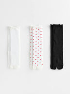 Soft Park Tabi Split Toe Cuff Sock Crimson Dot