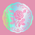 Nany Craft Holographic Embroidered Flower Sticker