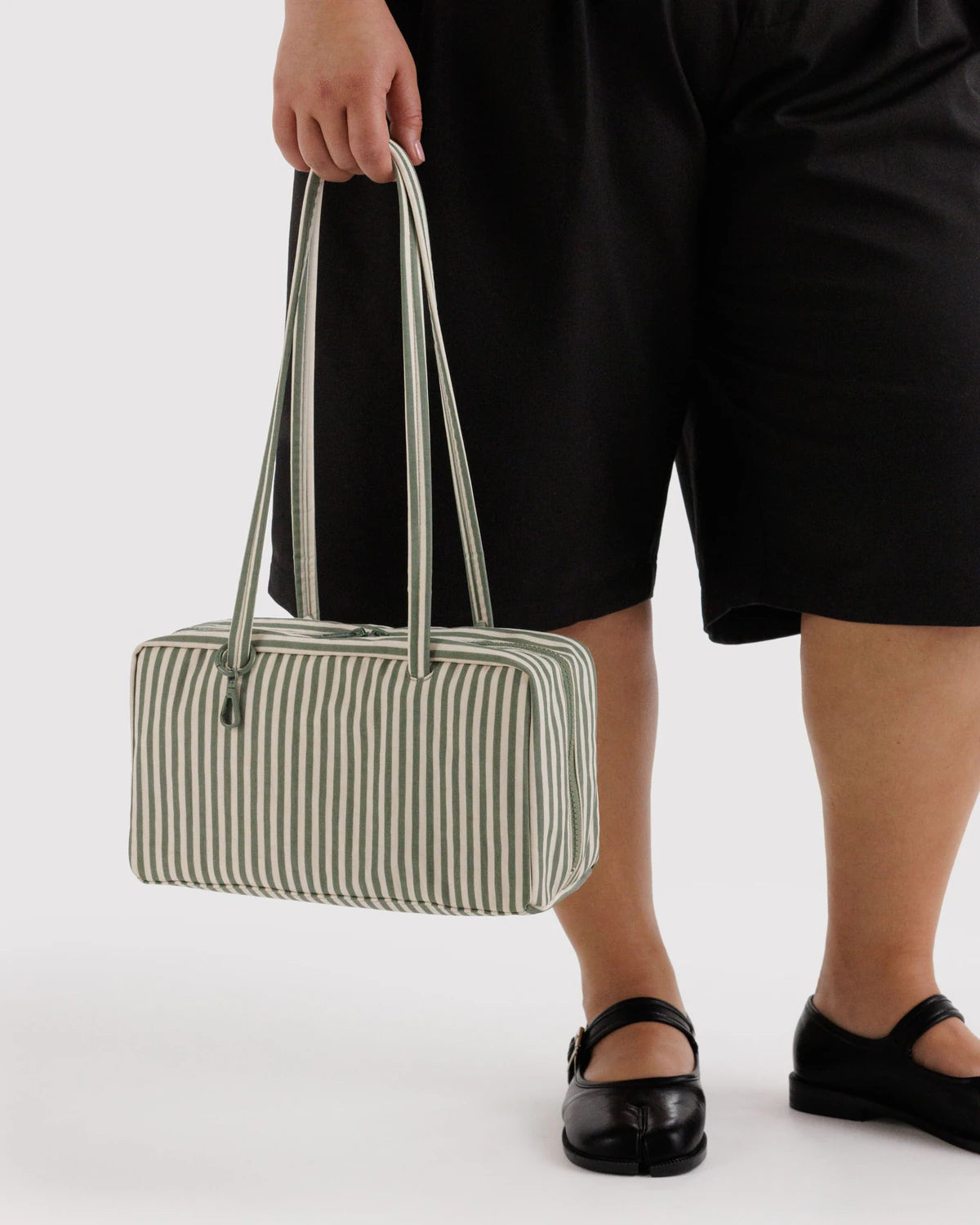 BAGGU NYLON BOWLER BAG | SAGE STRIPE
